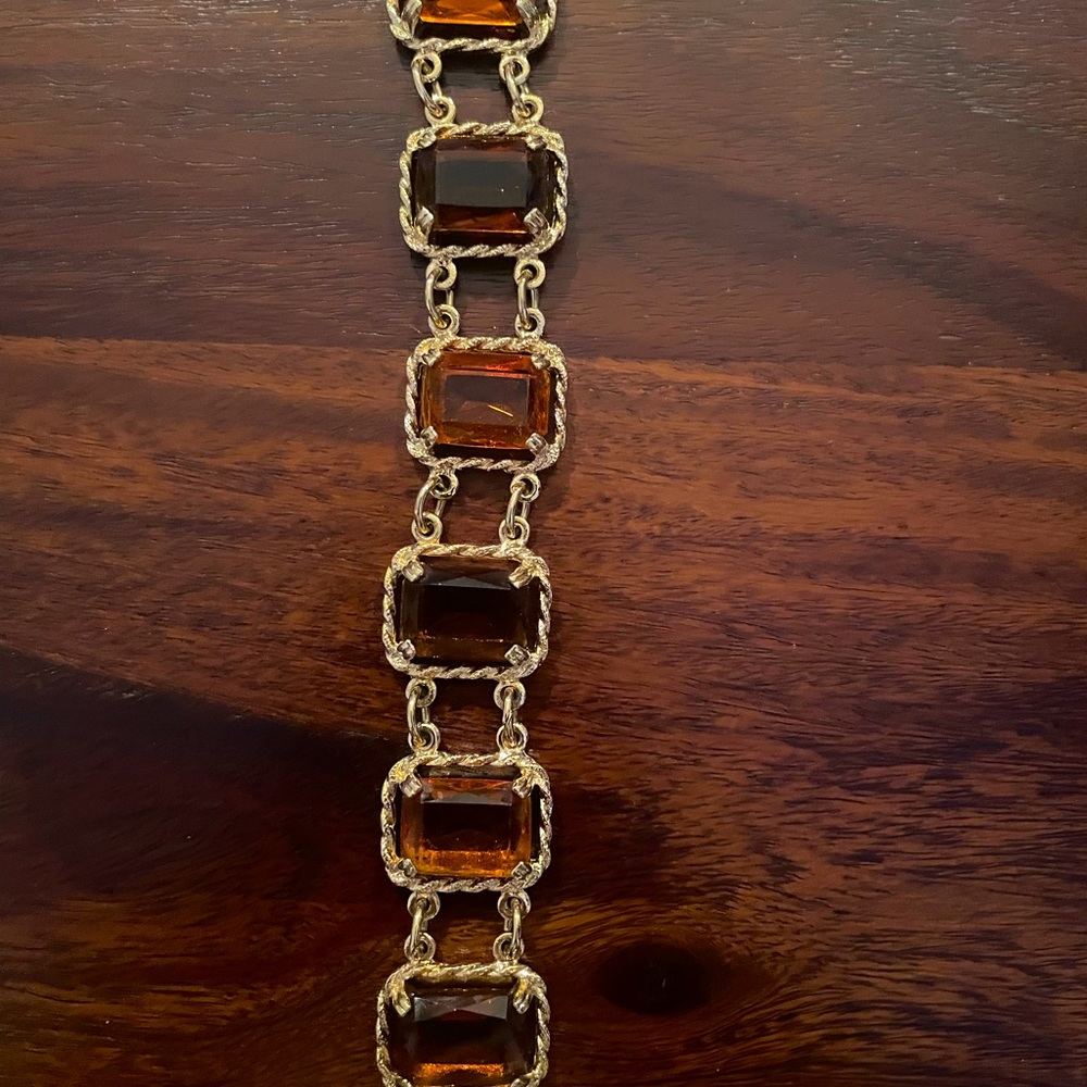 Vintage Sarah Coventry Large Amber Bracelet
